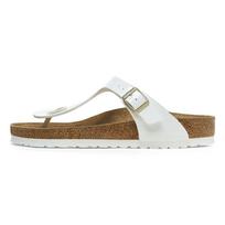 Birkenstock Gizeh Series Round Toe Flat Thong EVA Anti-Friction Flip Flops Women flip flops Glossy-White 1005300 35