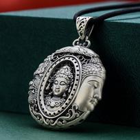 Necklace: One Thought to Become Buddha and Demon Long Retro Large Pendant 50CM(Necklace Size)