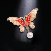 Butterfly High-end Oil Drop Crystal Empty Support Brooch 3cm*5cm