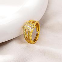 European and American Style Ring, Light Luxury Design, Zirconium Line Index Finger Ring, Women's Trendy Hand Jewelry one size(6-13)