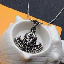 Viking Torto Ax Celtic Wolf Titanium Steel Pendant Necklace Men's European and American Necklace 60CM