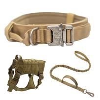 Bing Su Dog Tactical Vest, Collar & Leash Set XL chaki
