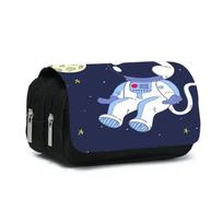 Astronaut Double Layered Flip Pen Case for Boy and Girls Best Gifts 3D Cartoon Pencil Pouch School Pencil Bag for Children mėlyna