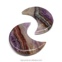 Natural  crystal crafts Mexico Amethyst agate moon crystal carvingsdream amethyst moon for home decoration and gift (as the picture,One Size)
