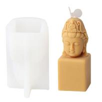 Candle Mold Avalokitesvara Buddhas Head Resin Decoration DIY Epoxy Resin Aromatherapy Scented Candle Soap Silicone Mould