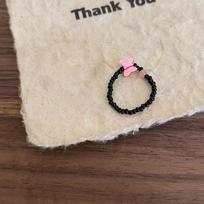 Black Bead Butterfly Ring Women Light Luxury High-End Sweet Cool Fashionable Personalized Light Luxury Sweet Romantic