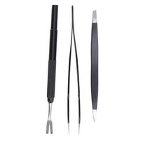 3pcs Dual Head Tick Remover Tweezers Metal Tip Pet Parasite Tool Dual Head Clip  Outdoor Pet Clean Remover Tools