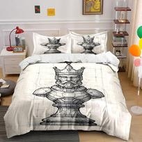Chess king robot sketch. Bedding sets Duvet cover sets Duvet covers Pillowcases(1*Duvet Cover 2*Pillowcases without duvet insert) 135x200cm