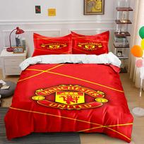 Manchester United logo design. Bedding sets Duvet cover sets Duvet covers Pillowcases(1*Duvet Cover 2*Pillowcases without duvet insert) 135x200cm