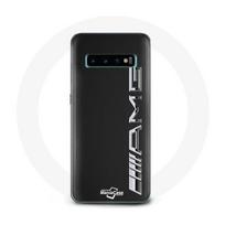 Coque pour Samsung Galaxy s10 plus Amg Logo Carbone Texture juoda