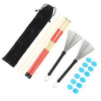 Drumstick Kit Rute Brush Damper Drum Set Musical Instrument Playing Accessories with BagM02761 Blue