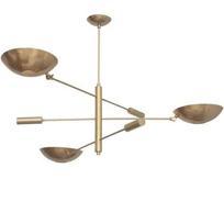 3 šviestuvų pakabinamas šviestuvas XX amžiaus vidurio modernus neapdoroto žalvario Sputnik šviestuvas cilindro formos šviestuvas F beige