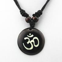 Unisex madingi subtilūs Indijos sanskrito OM simbolių dekoravimo dervos pakabukai black #1
