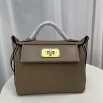 New leather first layer cowhide Togo leather 2424 packs small square bag single shoulder crossbody handbag bag women 25cm*16cm*9cm šviesiai pilka spalva