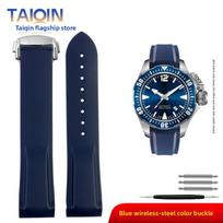 20mm 22mm lenkta galinė guminė laikrodžio apyrankė Hamilton Kaki Frogman H777050 H778050 nardymo silikoninė laikrodžio apyrankė apyrankė riešo apyrankė 20mm blue