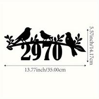 Personalizuoti metaliniai paukščiai sienų dekoras Šeimos pavadinimas Namo numeris Rustic įėjimo akcentas Lengvai montuojamas Įkurtuvių dovana TYDZ003909
