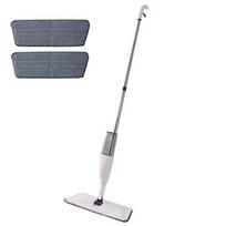 Purškiamas šluostas su dviguba funkcija šlapiam ir sausam valymui, integruotas purkštuvas, grindų valymo technologija, purškiamas šluostas kietmedžio grindims 35cm 2pcs gray