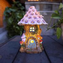 Solar Powered Lamp Statue Treehouse Small Night Light Garden Lawn Decoration Ornament Novel Design Flower Room Atmosphere Light