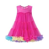 Little Girls Sleeveless Tutu Puffy Princess Cake Party Dress 90cm raudona