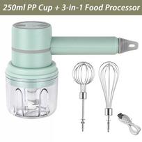 3-In-1 Electric Handheld Mixer Portable Whisk Multi Blender For Baking Egg Beater Food Processor Kitchen Tools With Box one size žalia