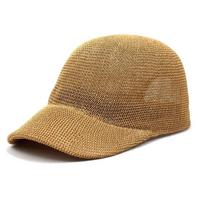 Papyrus Baseball Cap Breathable Sun Cap Bent Edge Sun Protection Hat Ladies Summer Hat Solid Color Straw Hat M（56-58cm） chaki