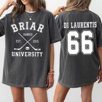 Summer Off-Campus Briar University Hawks Graham Graphics T-shirt Cotton Unisex Men's O-neck Y2K Loose shirt S