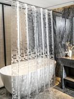 Shower Curtain Set, No-drill -blocking Curtain Partition, Shower Curtain Fabric One Size