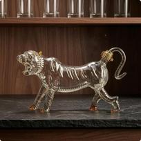 AnimalGlass Bottle Transparent Tiger Decanter Carved Glass Stopper 1 Jin Transparent 1 Jin