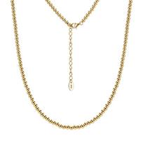 ORSA JEWELS 925 Sterling Silver Fashion 3mm Ball Bead Chain Necklace For Women Silver Casual Neck Chain Jewelry Accessories SC95 35.5cm with 5cm