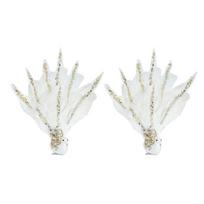 Vibrant Blue White Peacock Ornament Luxurious Christmas Tree Accent