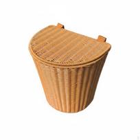 Sunkiųjų darbų pintas nugaros krepšys vaisiams skinti, PP pintas kuprinė sodininkams, beige