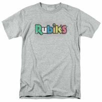 Rubiks Cube Old School Print T Shirt Mens Licensed Puzzle Game Toy Sport Gray S