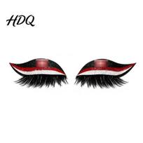 Party False Lashes 1 Pair Flag Eyelashes Self Adhesive Glitter with Italian German Mexico Style International Event Fan Eyelash Kit for Game E