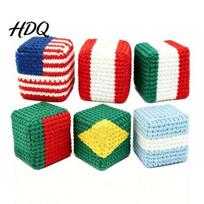 Outdoor Game Footbags 6Pcs/Set Red White Blue Colors Foot Bag Hand Knit Cotton Yarn Crochet Footbag for Balance And Targeting Agility Training Stars B