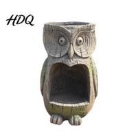 Outdoor Bird Feeder Resin Owl Weather-Resistant And Planter Garden Decoration Decorative Hanging for Backyard Decor 1pc