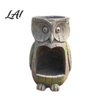 Owl Bird Feeder Resin Weather-Resistant Outdoor And Planter Nature-inspired Decorative Hanging for 1pc