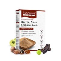 Elecious Pure Amla, Reetha, Shikakai Powder for Hair | Natural Hair Cleanser | 100% Natural, No Chemical or Preservative | SLS, Paraben-Free | Preve