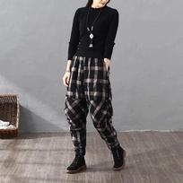 Winte cotton baggy pants worn outside wrinkled pants Vintage Harlem S juoda