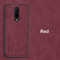 Luxury Leather Case For OnePlus 7 7T 8 Pro 8T Cover Matte Silicone Phone Case For OnePlus 6 6T One Plus 7 8 T 7Pro Coque For OnePlus 6 raudona