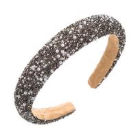 Luxurious Rhinestones Headband Glittering Hairhoop for Women Flexible and Secure Wear for Elegant Formal Hairstyles pilka spalva