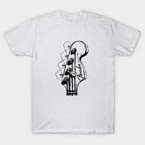 Men Black Print T-shirt Guitar Desing Fender No-Cut Transfer Paper Print Cotton Tshirt 3XL balta