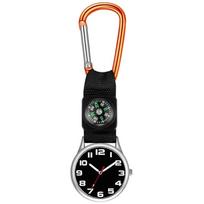 Lightweight Climbing Pocket Watch Pocket Carabiner Clip Sports Hiking Watch oranžinė