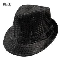 Sequins Jazz Hat Masquerade Dance Performance Hat Durable Panama Cap  Party juoda