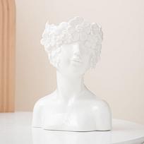 Creative White Bust Portrait Ceramic Vase Table Ornament Art Irregular Human Vase Flower Arrangement Container Home Decoration