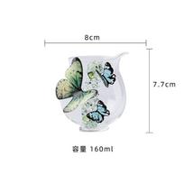 160ml Pure Handmade Glass Butterfly Tea Pitcher Tea Divider Cha Hai Dispenser Justice Cup Puer Fair Mug Teaset Craft Supplies