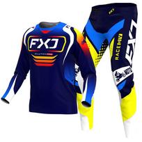 motokroso pavarų komplektas vaikams 4 5 6 7 8 9 10 11 12 13 metų Jaunimas vaikas Motociklas berniukas Mergaitė Jersey Pant Kits lenktyninis kostiumas Visureigis Enduro MX MTB M-22 blue