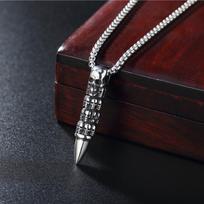 Jewelry Skeleton Alloy Head Male Titanium Steel Necklace Pendant 50CM(Necklace Size)