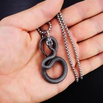 Vėrinys Mados Tendencija Gatvės Šaltas Stilius Gyvatės Formos Punk Pakabukas 50CM(Necklace Size)