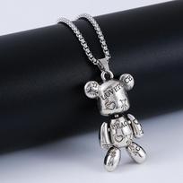 Smurtinio Mažo Lėliuko Titano Plieno Karoliai Vyriškiems Madingi Hip Hop Poros Punk Pakabukai Universalūs Aksesuarai Moterims 50CM(Necklace Size)