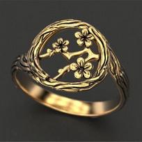 Simple Tree Vine Flower Women's Ring 6